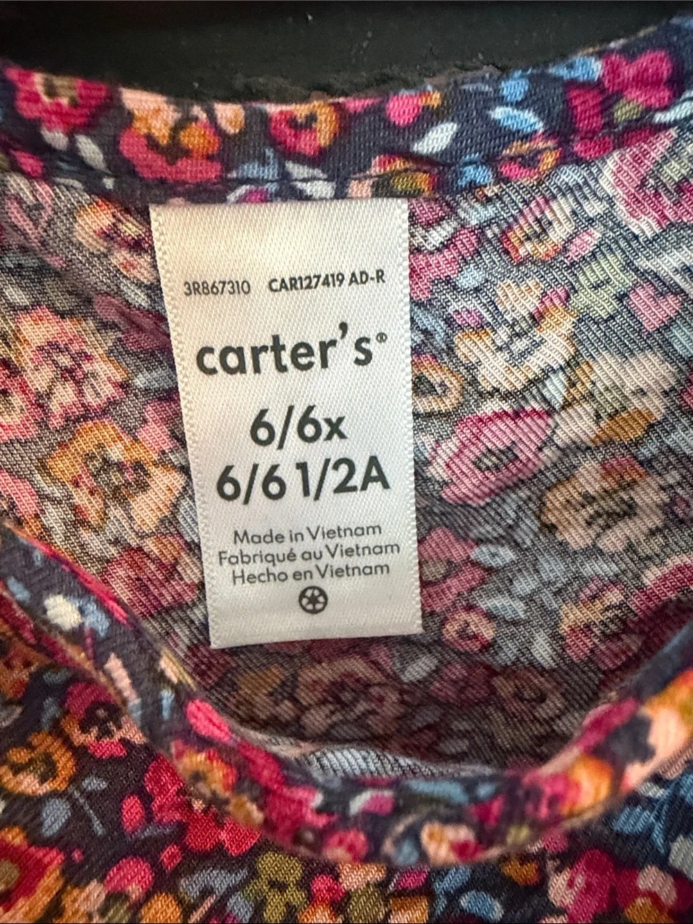 Carter's Purple Floral Long Sleeve Top